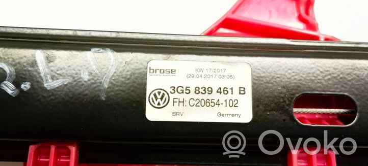 Volkswagen PASSAT B8 Takaoven ikkunan nostin moottorilla 3G5839461B