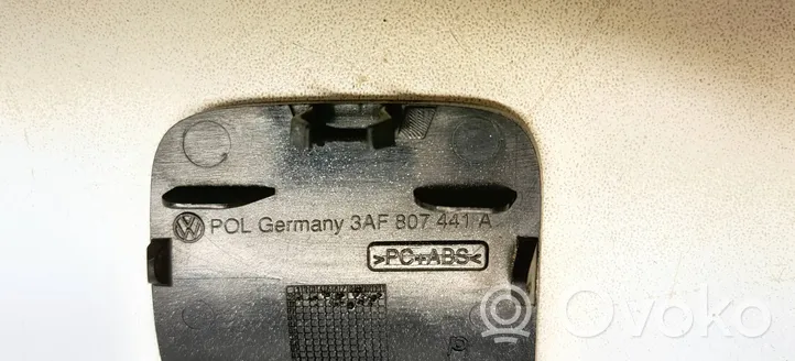 Volkswagen PASSAT B7 Zaślepka haka holowniczego zderzaka tylnego 3AF807441A