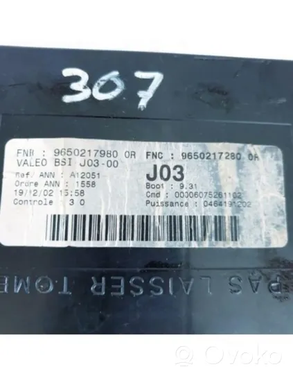 Peugeot 307 Module de fusibles 9650217980