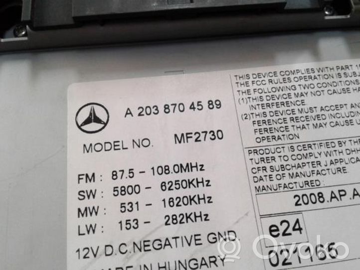 Mercedes-Benz CLC CL203 Panel / Radioodtwarzacz CD/DVD/GPS 