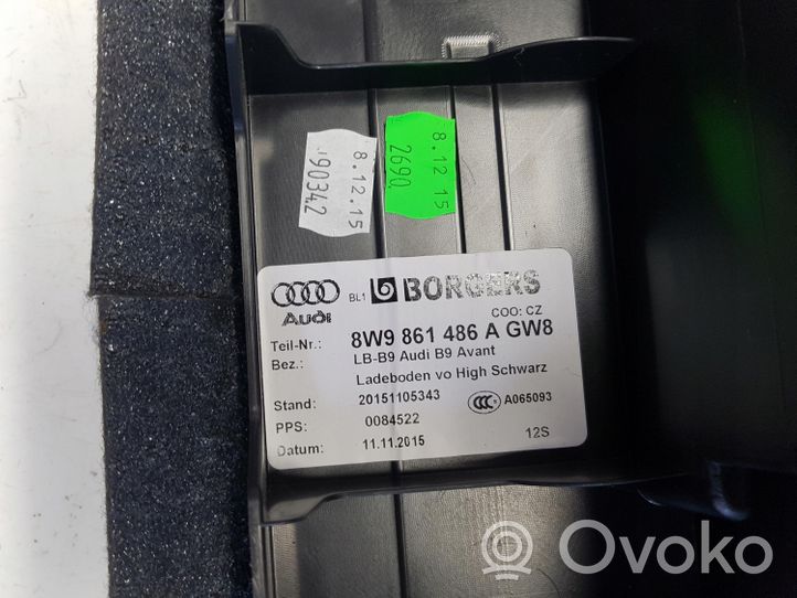 Audi A4 S4 B9 8W Tavaratilan pohjan paneeli 8W9861827