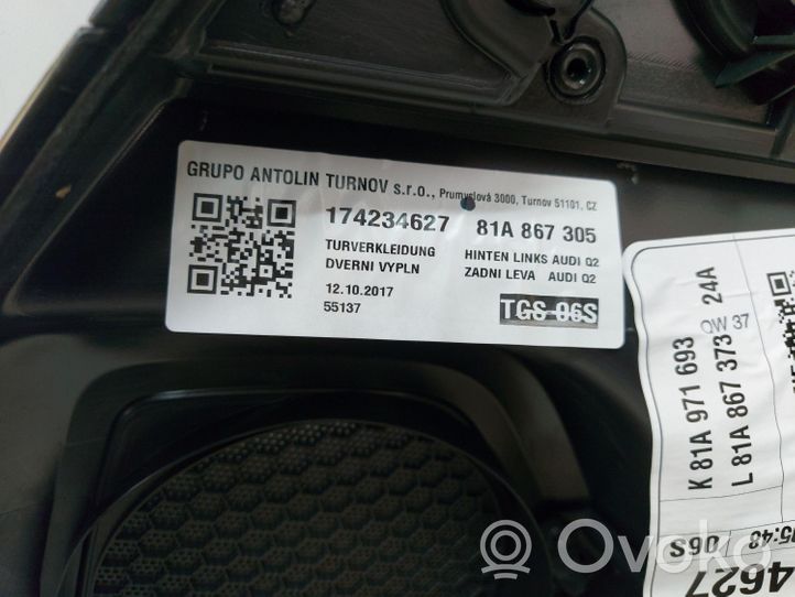 Audi Q2 - Boczki / Poszycie drzwi tylnych 81A971693