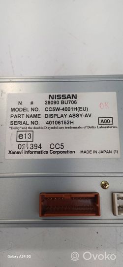 Nissan Almera Tino Monitori/näyttö/pieni näyttö 28090BU70A