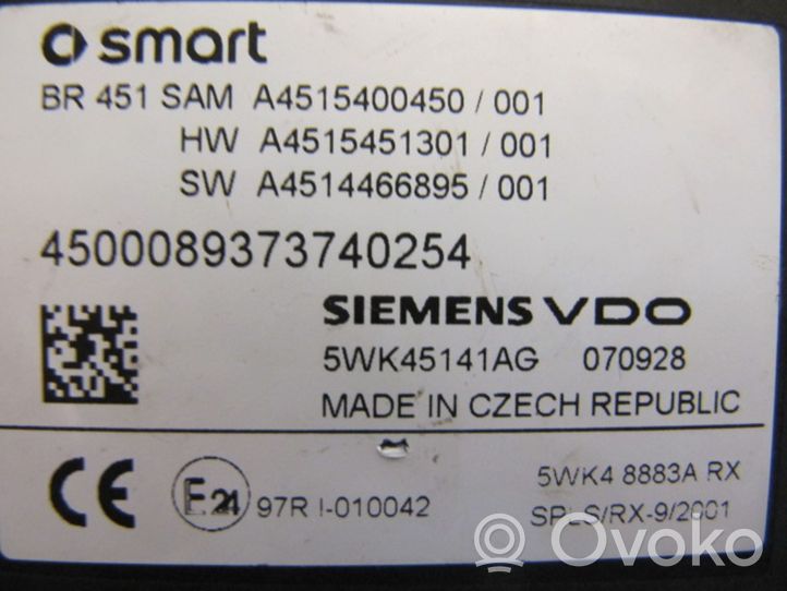 Smart ForTwo II Sulakerasia A4515400450