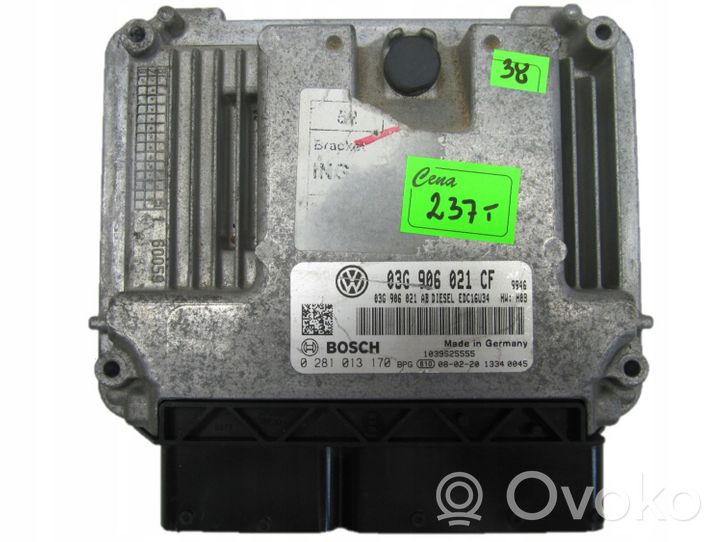 Volkswagen Eos Calculateur moteur ECU 0281013170