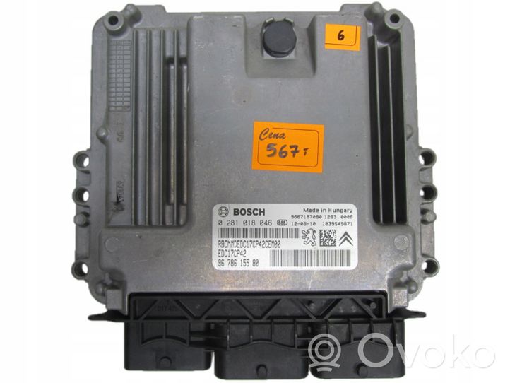 Peugeot 508 Engine control unit/module 9678615580