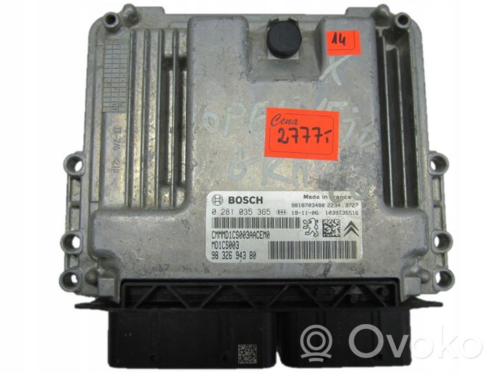 Peugeot 3008 I Calculateur moteur ECU 0281035365