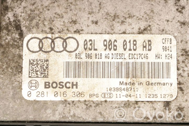 Audi A3 S3 8P Unité de commande, module ECU de moteur 03L906018AB