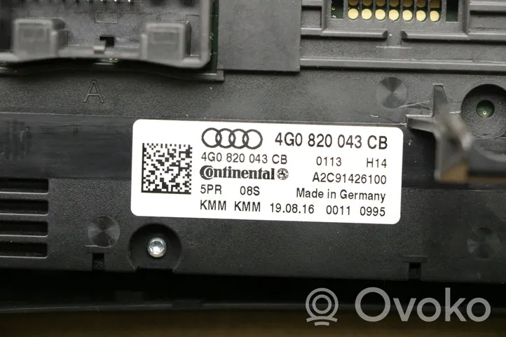 Audi A6 S6 C7 4G Oro kondicionieriaus/ klimato/ pečiuko valdymo blokas (salone) 4G0820043CB