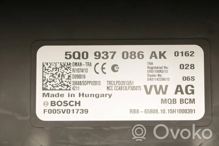 Volkswagen Golf VII Moduł / Sterownik komfortu 5Q0937086AK