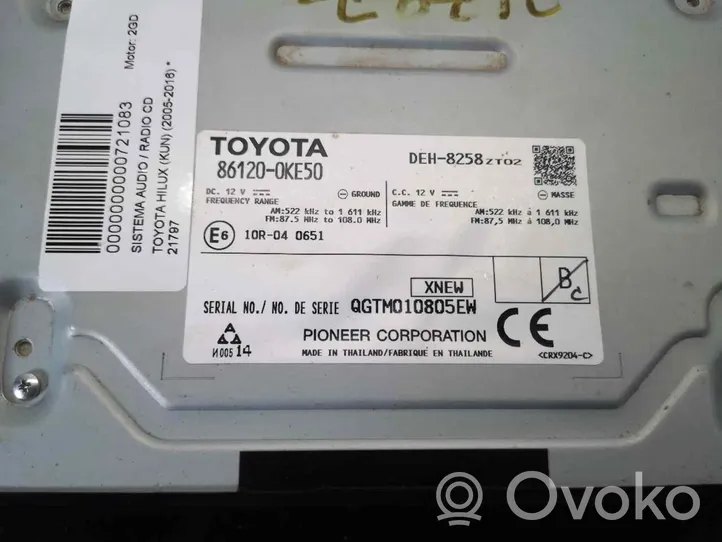 Toyota Hilux (AN10, AN20, AN30) Unità principale autoradio/CD/DVD/GPS 86120-OKE50