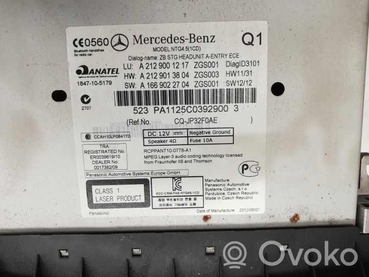 Mercedes-Benz E W212 Panel / Radioodtwarzacz CD/DVD/GPS A2129001217