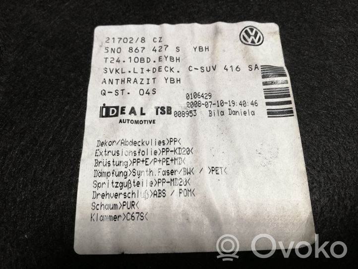 Volkswagen Tiguan Rivestimento pannello inferiore del bagagliaio/baule 5N0867427S