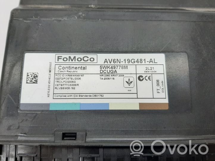 Ford Kuga II Modulo di controllo del corpo centrale AV6N19G481AL