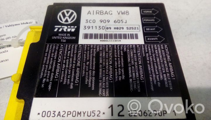 Volkswagen PASSAT B6 Sterownik / Moduł Airbag 3C0909605J