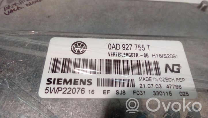 Volkswagen Touareg I Centralina scatola del differenziale 0AD927755T