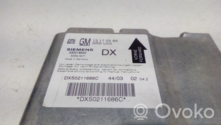 Opel Signum Module de contrôle airbag 13170589