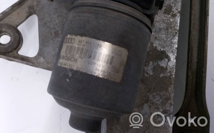 Audi A8 S8 D3 4E Tringlerie et moteur d'essuie-glace avant 4E1955023K