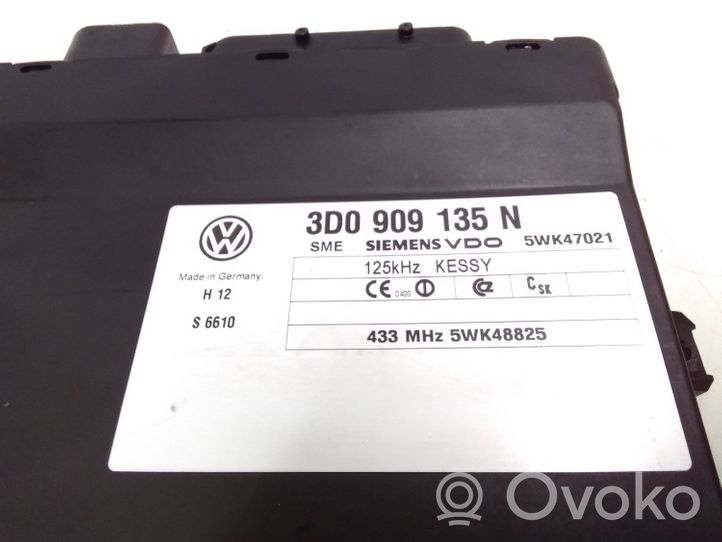 Volkswagen Phaeton Avaimettoman käytön ohjainlaite/moduuli 3D0909135N