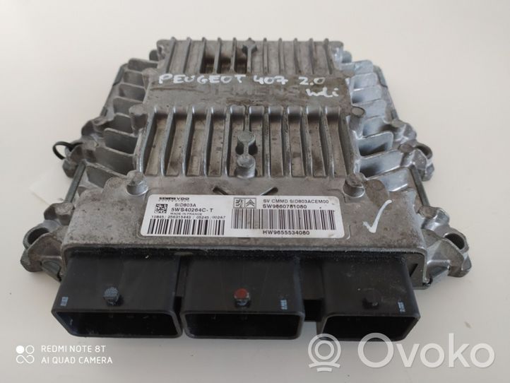 Peugeot 407 Calculateur moteur ECU 5WS40264CT