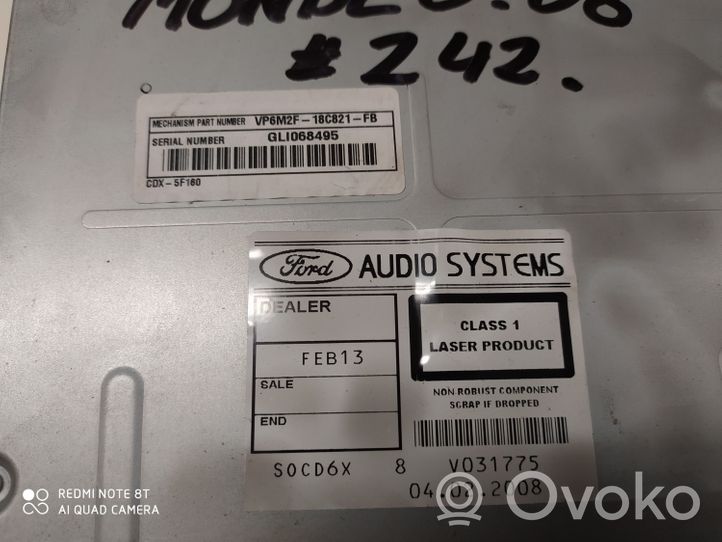 Ford Mondeo MK IV Radio/CD/DVD/GPS-pääyksikkö VP6M2F18C821FB