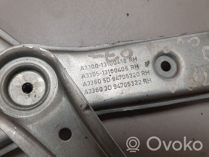 Opel Astra H Mécanisme de lève-vitre avec moteur 13100418