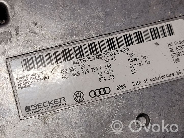 Audi A8 S8 D3 4E Unité de contrôle MMI 4E0035729A