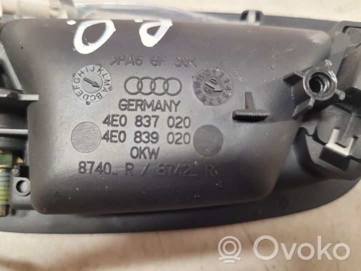 Audi A8 S8 D3 4E Etuoven sisäkahva 4E0837020