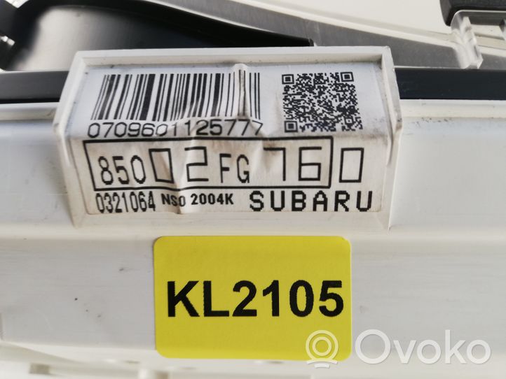 Subaru Impreza II Tachimetro (quadro strumenti) 85002FG760