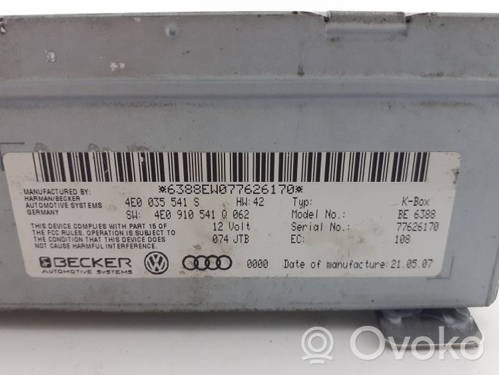 Audi A8 S8 D3 4E Radija/ CD/DVD grotuvas/ navigacija 4E0035541S