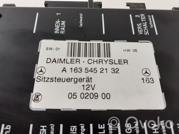 Mercedes-Benz ML W163 Modulo di controllo sedile A1635452132