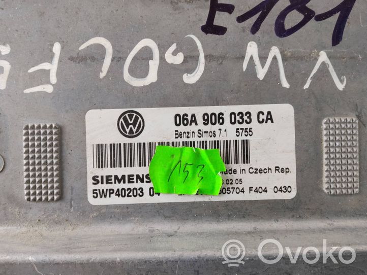 Volkswagen Golf V Moottorin ohjainlaite/moduuli 06A906033CA