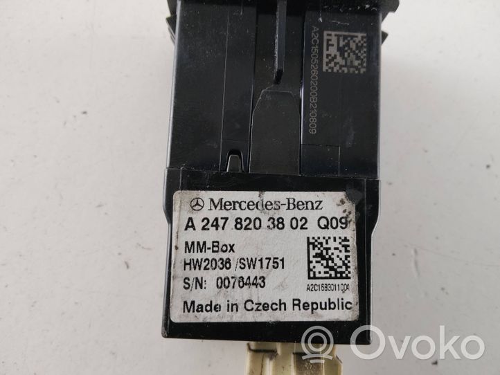 Mercedes-Benz CLA C118 X118 Connecteur/prise USB A2478203802