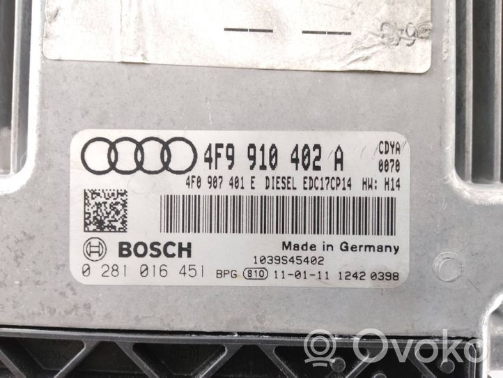 Audi A6 Allroad C6 Dzinēja vadības bloks 4F9910402A