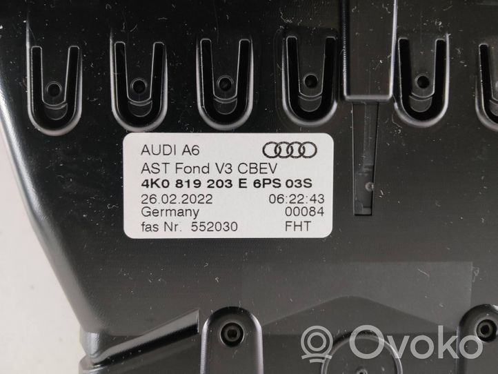 Audi e-tron Kratka nawiewu tylna tunelu środkowego 4K0819203E
