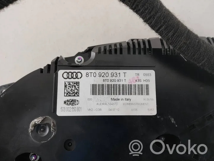 Audi A5 Sportback 8TA Tachimetro (quadro strumenti) 8T0920931T