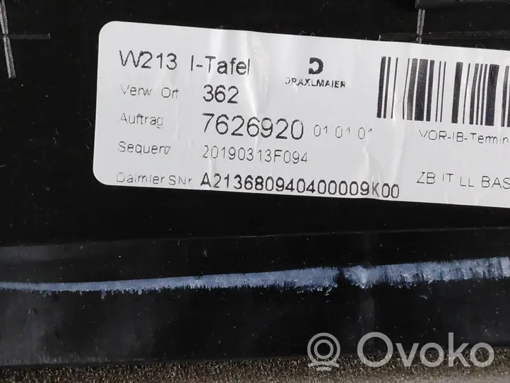 Mercedes-Benz E W213 Kojelauta A2136809404