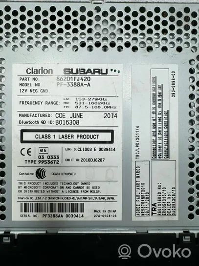 Subaru XV Unità principale autoradio/CD/DVD/GPS 86201FJ420