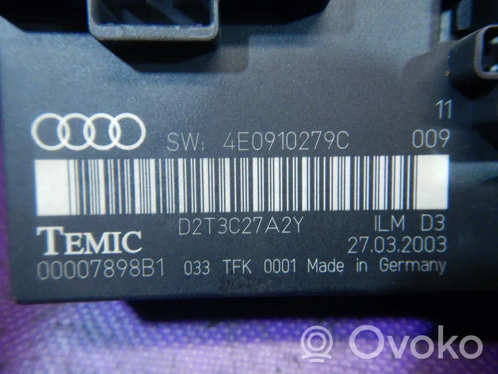 Audi A8 S8 D3 4E Module de contrôle carrosserie centrale 4E0910279C