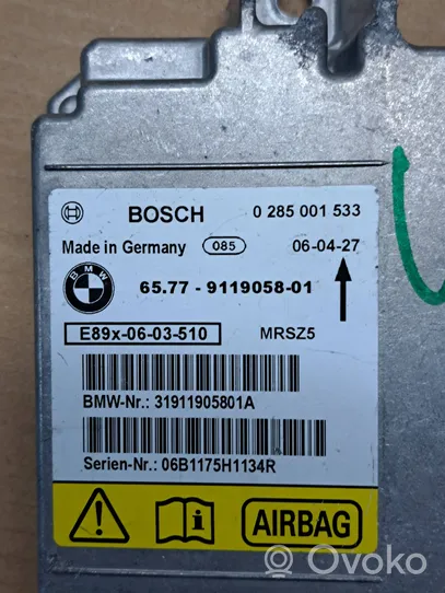 BMW 3 E90 E91 Airbag control unit/module 0285001533
