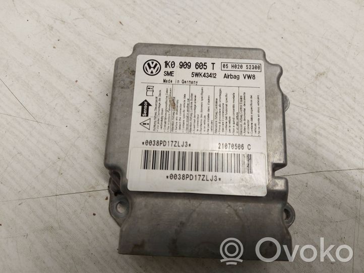 Volkswagen Golf V Turvatyynyn ohjainlaite/moduuli 1K0909605T