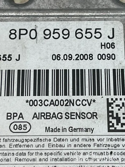 Audi A3 S3 A3 Sportback 8P Centralina/modulo airbag 8P0959655J
