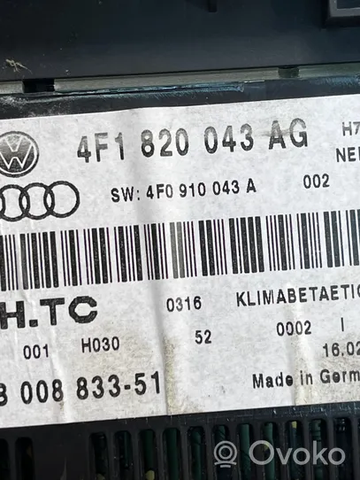 Audi A6 Allroad C6 Centralina del climatizzatore 4F1820043AG