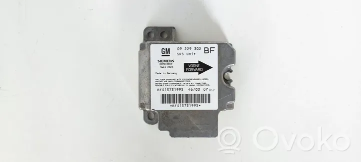 Opel Astra G Module de contrôle airbag 09229302