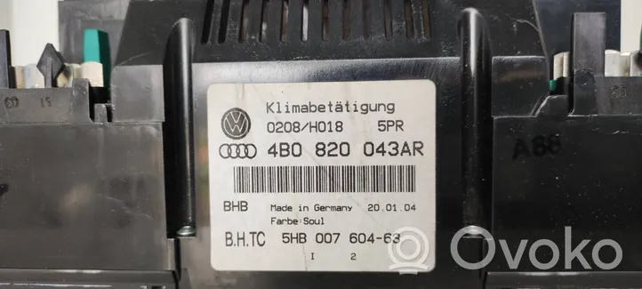 Audi A6 S6 C5 4B Oro kondicionieriaus/ klimato/ pečiuko valdymo blokas (salone) 4B0820043AR