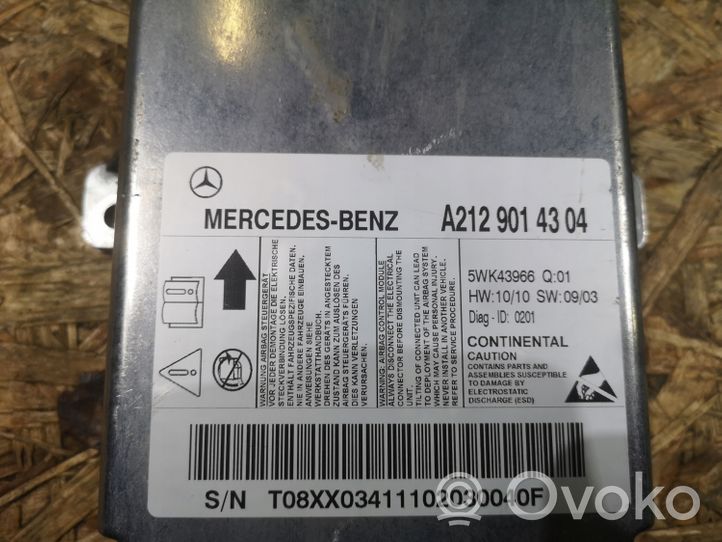 Mercedes-Benz E AMG W212 Centralina/modulo airbag A2129014304
