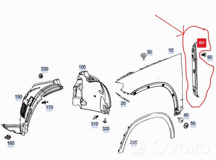 Mercedes-Benz GLE AMG (W166 - C292) Rivestimento dell’estremità del parafango a1678890100