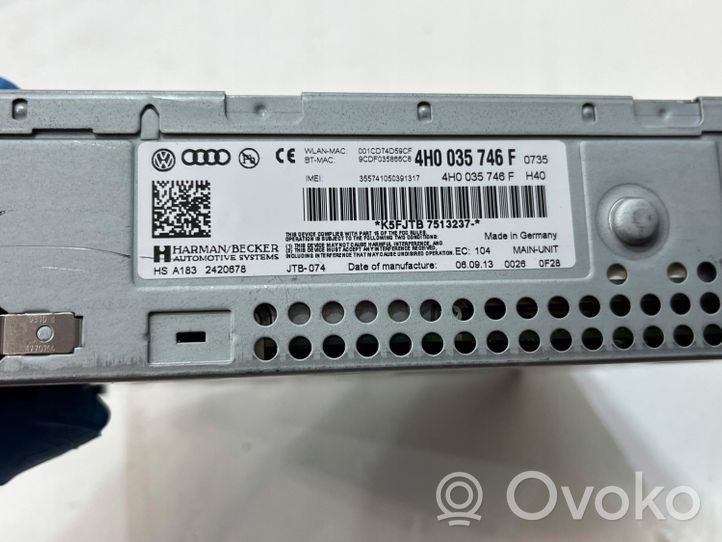 Audi A8 S8 D4 4H Ignition key card reader 4H0035746F | 646484613079