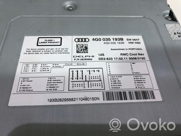 Audi A6 S6 C7 4G Unità principale autoradio/CD/DVD/GPS 4G0035193B