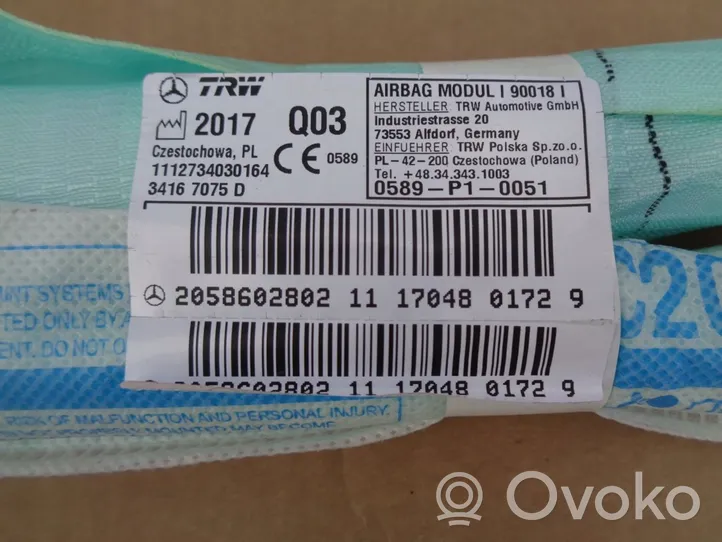 Mercedes-Benz C W205 Kurtyna airbag A2058602802